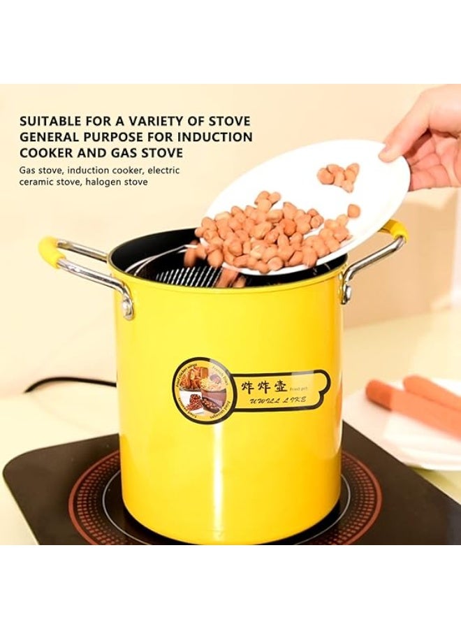 Japanese Deep Fryer Pot, 3L Stainless Steel Frying Pot with Oil Filter Rack Lid, Silicone Handle, Non Stick Coating, Home Kitchen - Image 4